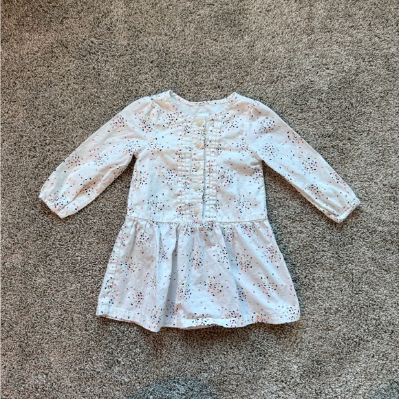 Gymboree Baby Girl Long-Sleeve Printed Dress White button front Size 12-18 month - Picture 8 of 8